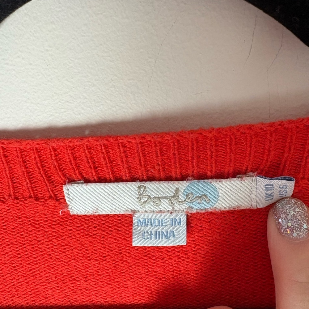 Boden Red Cashmere Blend Textured Knit Dolman Sweater Women’s Size 6 - Picture 2 of 7